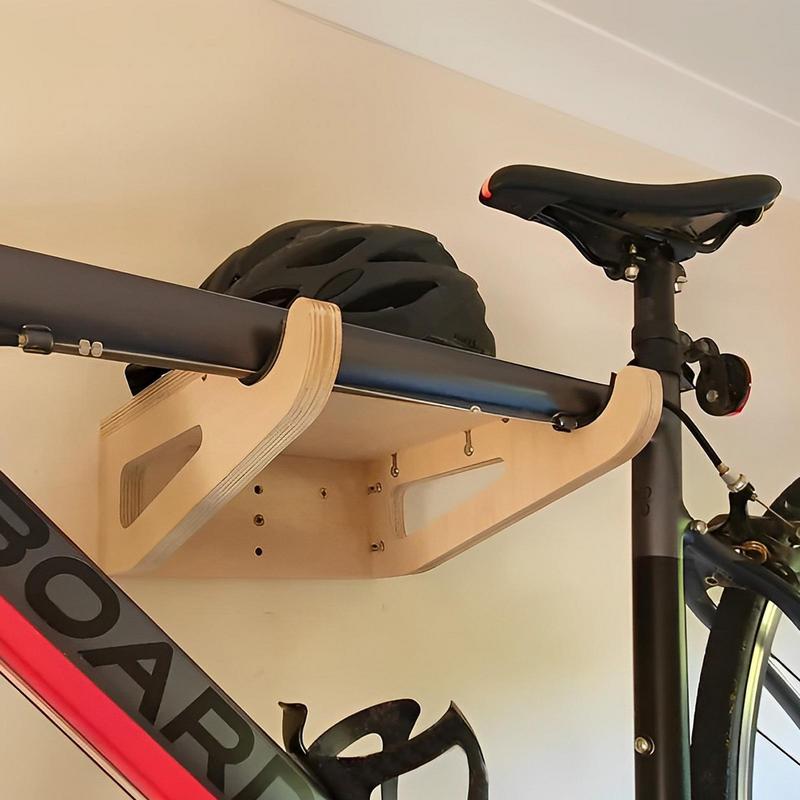 Cycling Gear Organizer Wall - Rower wieszak ścienny drewniany uchwyt rowerowy