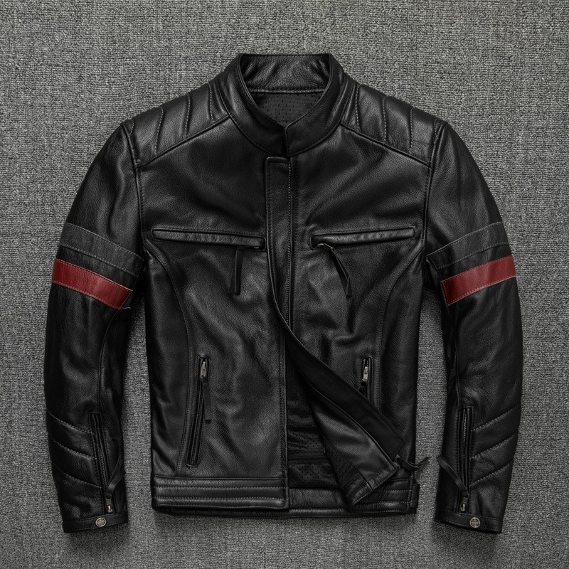 Cycling Gear Shop - Kombinezon motocyklowy męski ze skóry licowej