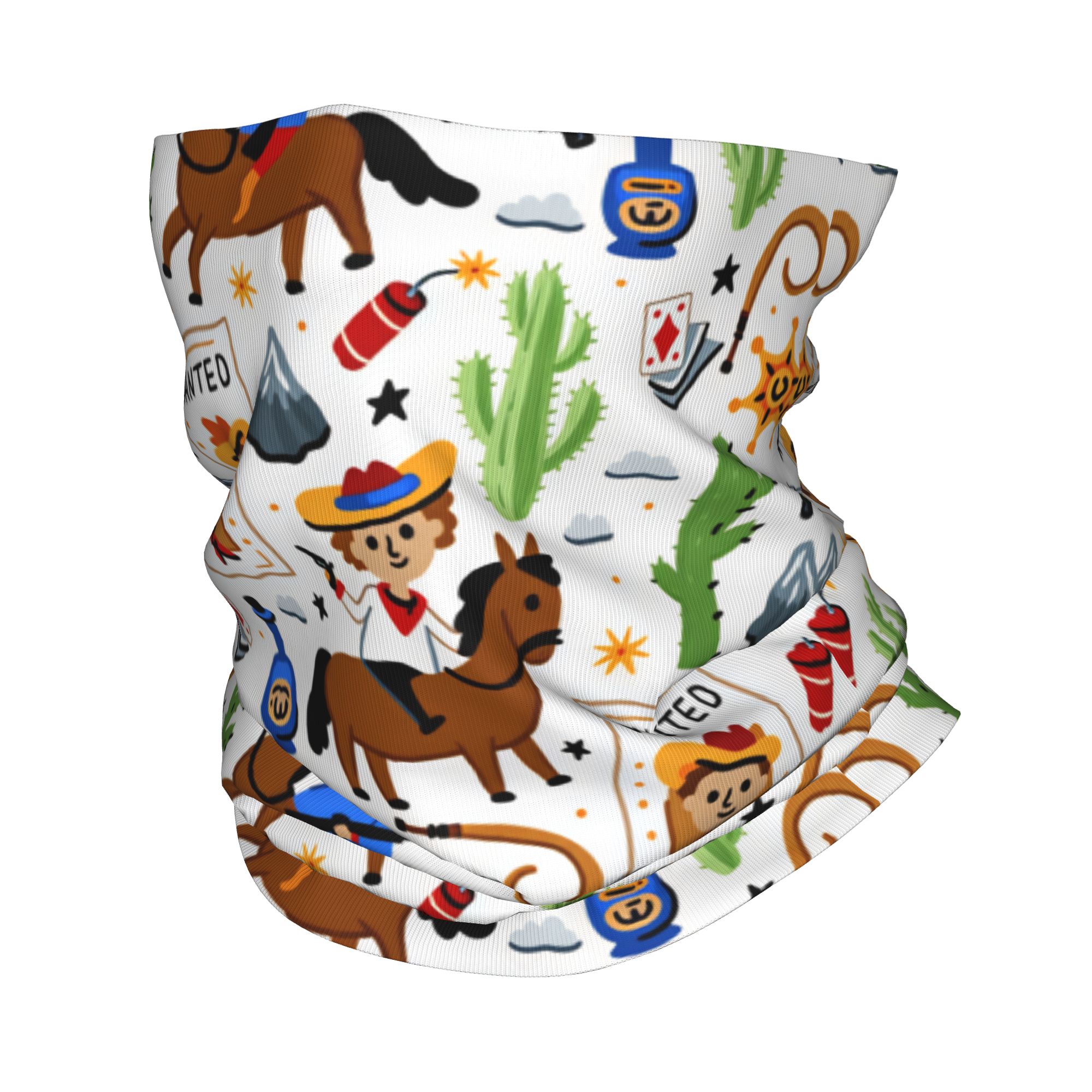 Cycling Face Mask - Kreskówkowa dziecięca kominiarka kowbojska w stylu