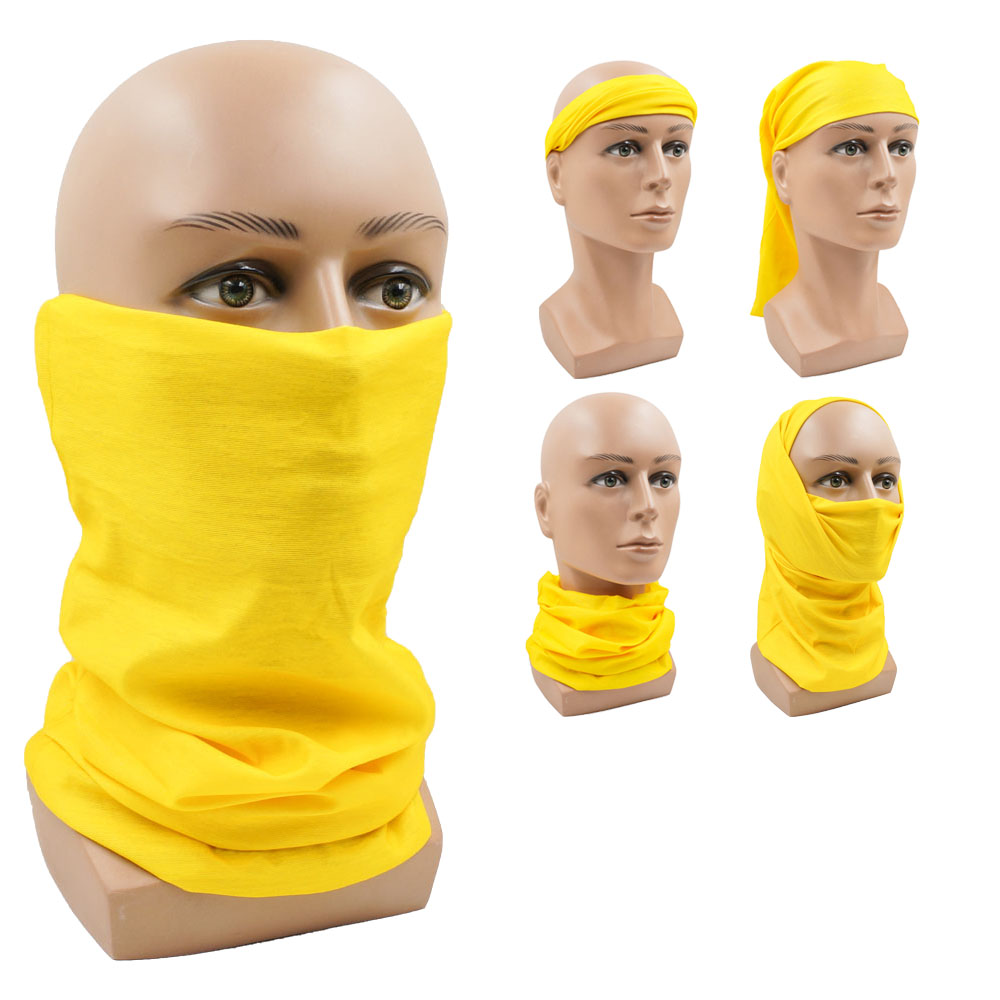 Cycling Face Mask - Żółta Wielofunkcyjna Chusta na Szyję Rowerowa