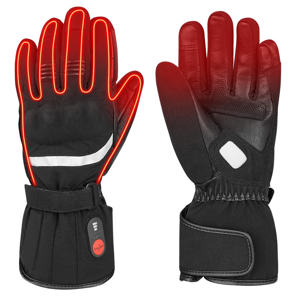 Cycling Glove - Regulowane, wiatroodporne, skórzane rękawice zimowe do